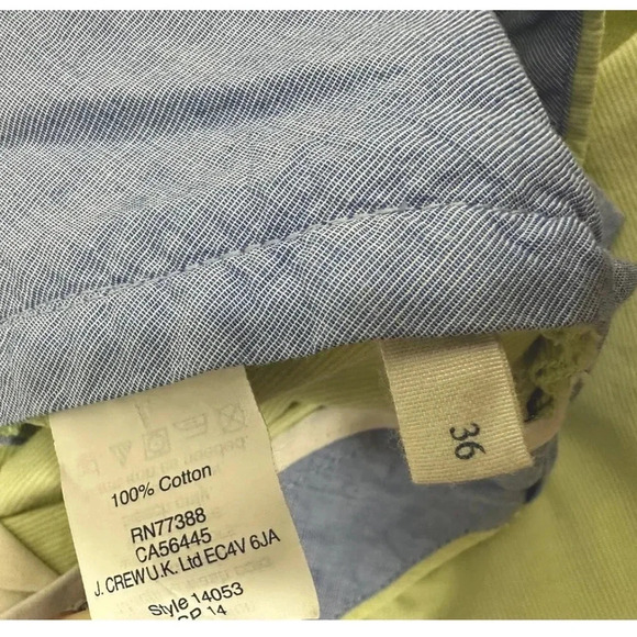 J Crew Men’s Light Green Flat Front Bermuda Shorts Chino 36W - Picture 5 of 5